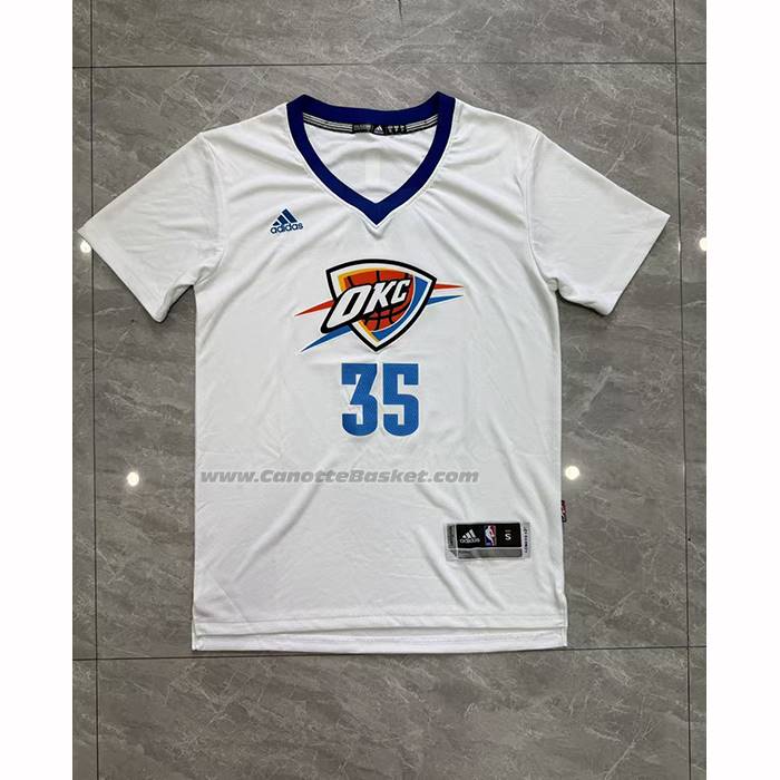 Maglia Manica Corta Oklahoma City Thunder Kevin Durant No 35 Bianco